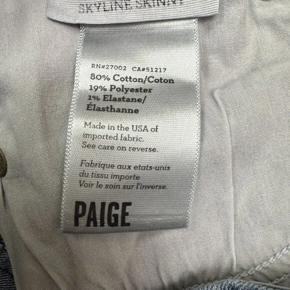 Paige Skyline Skinny Denim Jeans Womens 26 Blue Dark Wash Mid Rise Casual 28x28 - Picture 8 of 15